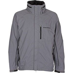 West Marine Men’s Gray Hooded Boating Sailing Windbreaker Storm Jacket Size XXL